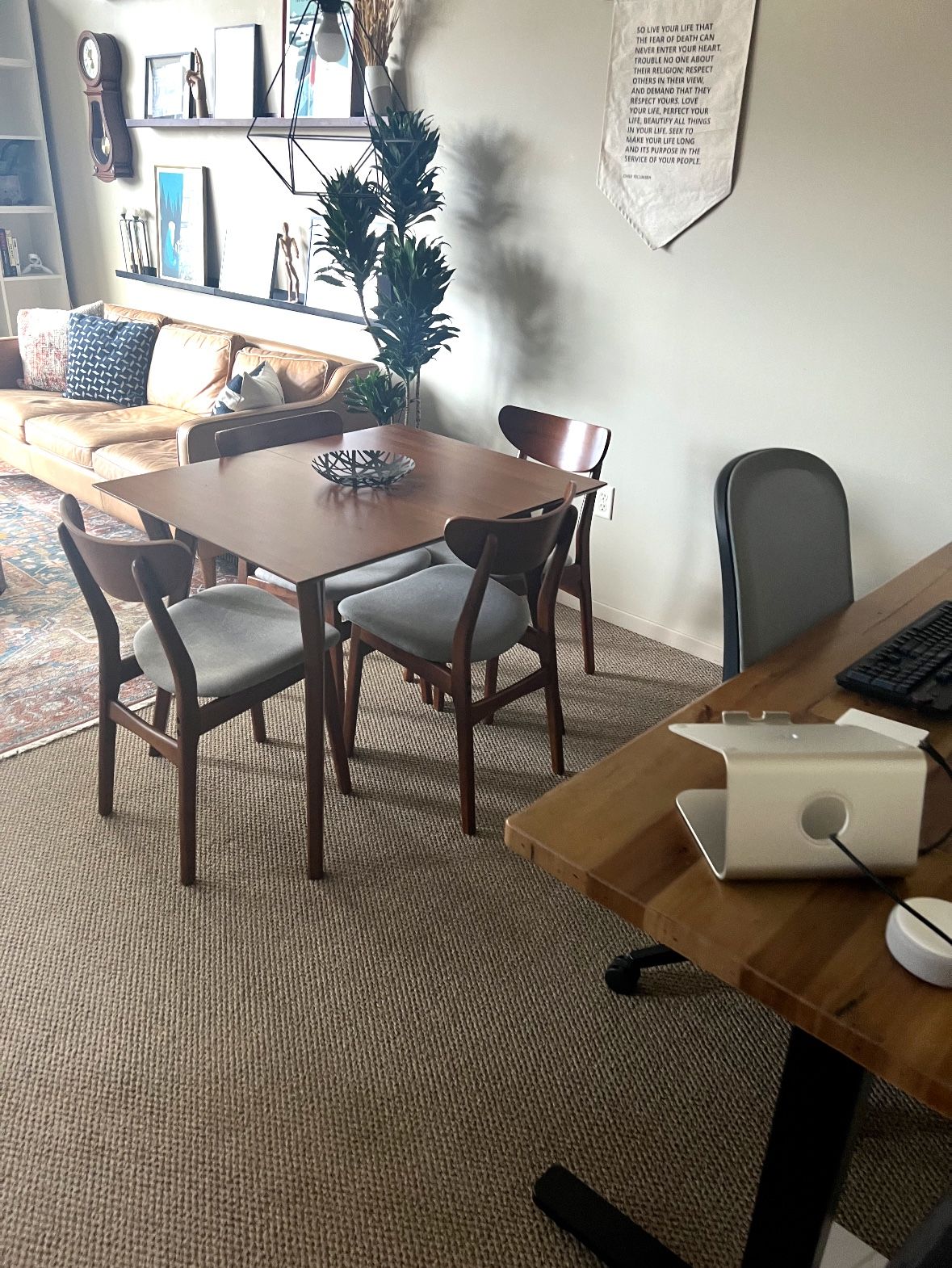 West Elm Mid Century Extendable Dining Table + 4 Chairs