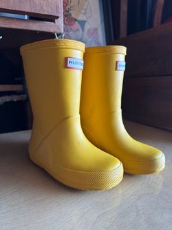 Hunter Kids Yellow Rain Boots