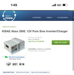 KISAE Abso 3000, 12V Pure Sine Inverter/Charger