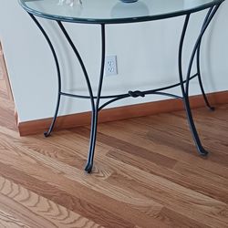 Wrought iron console table.