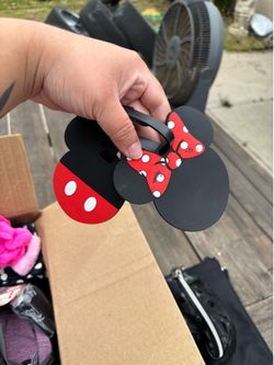 Mickey and Minnie luggage name tags