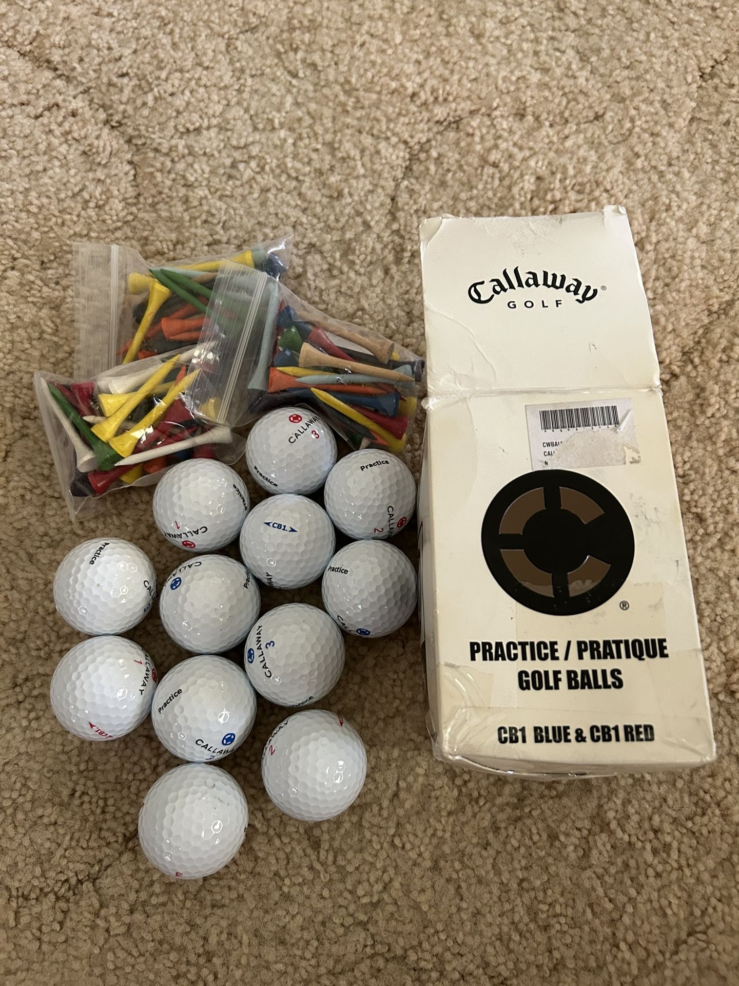 Callaway 12 GOLF BLLS(Brand New )~W / Wood Golf Tees (90pcs)