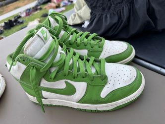 Womens  Dunk High Green and White Sneakers size 8.5