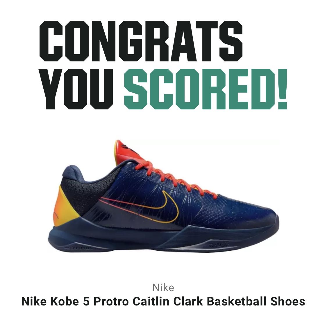 Kobe 5 Protro Caitlin Clark Size 7