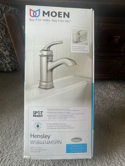 Like- NEW Moen Hensley Brushed Nickel Bathroom Faucet – WS84414MSRN