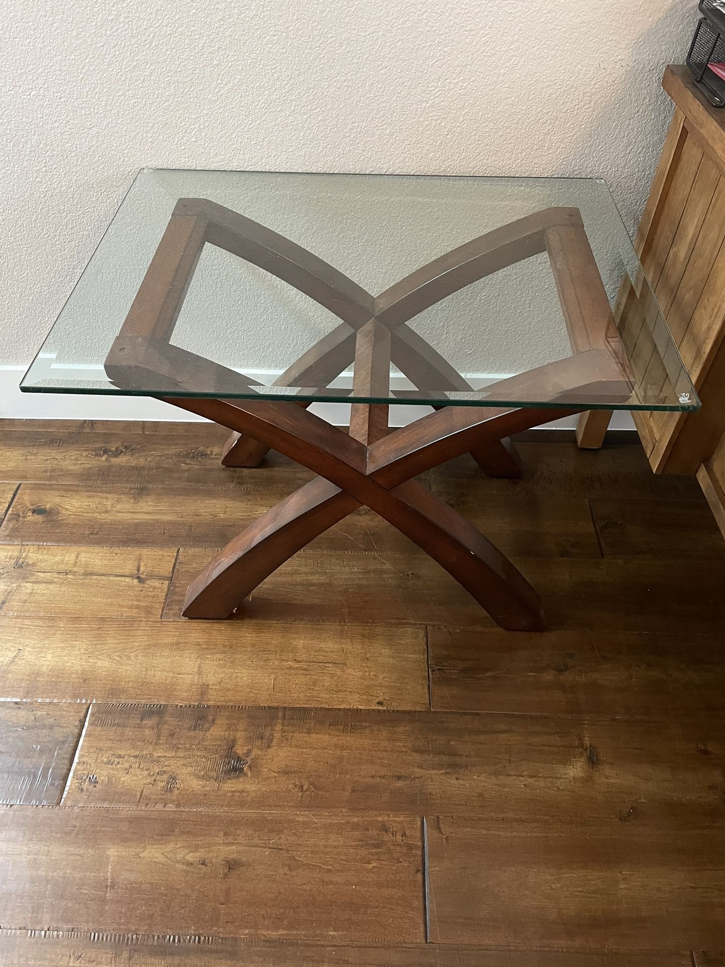 Glass Top End Table