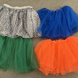 Lot Of 4 Girls Tutus Fit Size 5-8