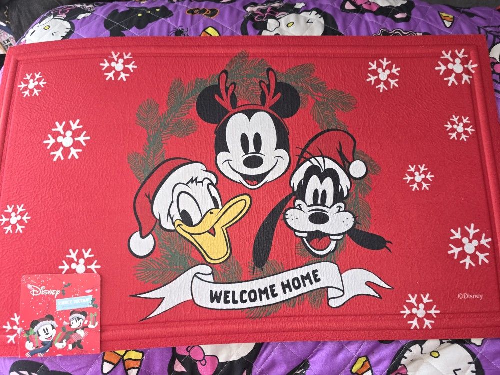 Mickey Mouse And Friends Christmas Rubber Door Mat