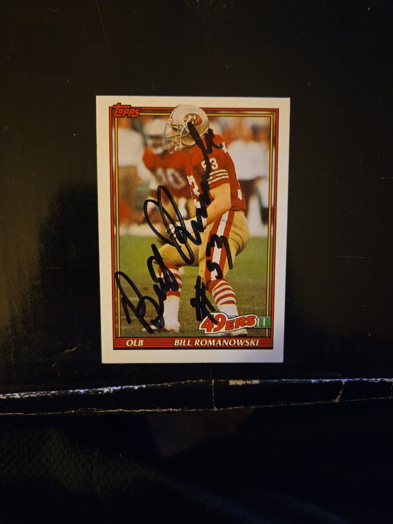 Signed 49ers Card BILL ROMANOWSKI