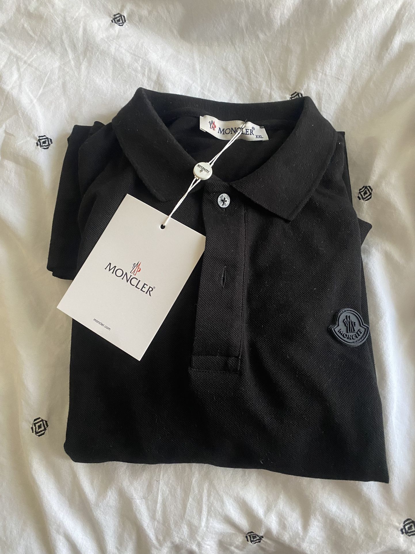 Moncler Men’s Black Polo (XXL)