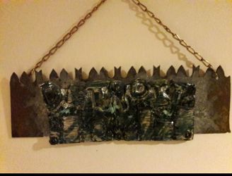 "DETROIT" METAL/CERAMIC WALL HANGING