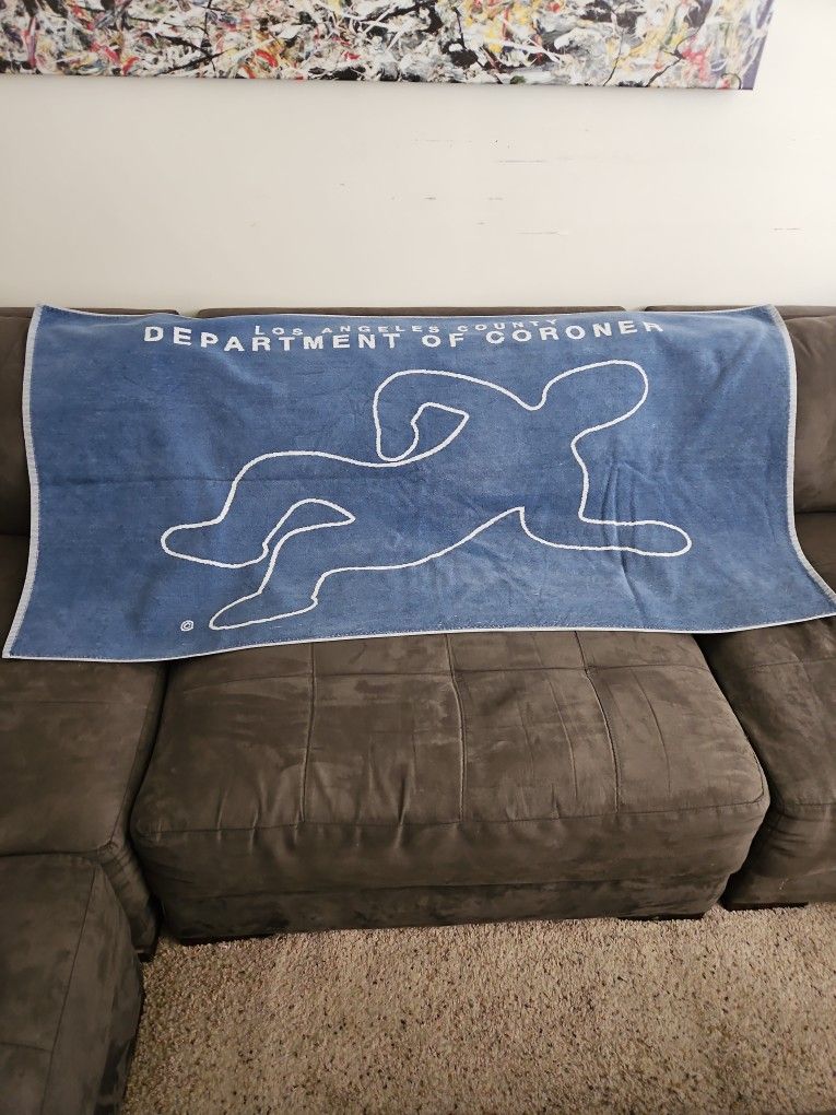 Los Angeles County Coroner's Office Chalk Outline Beach Towel