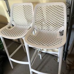     White Bar Stools (Set of 2)