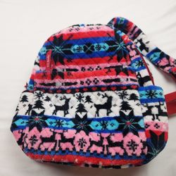 Vera Bradley Teddy Fleece  Small Backpack Nordic Stripe