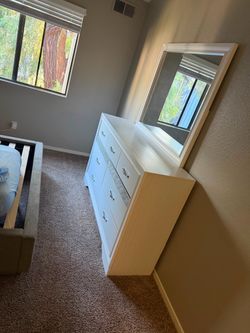 White Dresser with Mirror