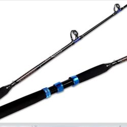 Fiblink 1-Piece Conventional Boat Rod Saltwater Offshore Graphite Spinning Fishing Rod(6 Feet, 30-50 lb/50-80 lb/80-120 lb)