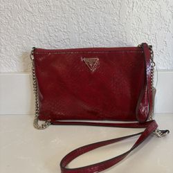Red Guess Moon Light Python Wristlet Crossbody