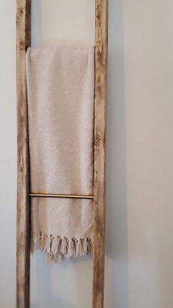 Rustic Mid-century Modern Blanket / Towel Ladder