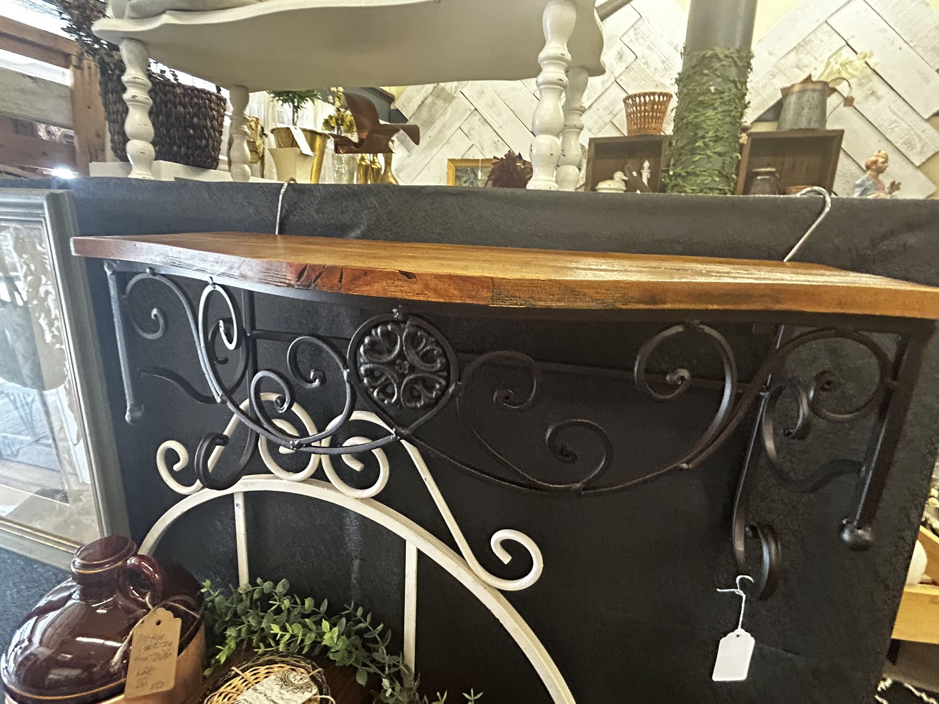 Vintage Wood & Metal Shelf