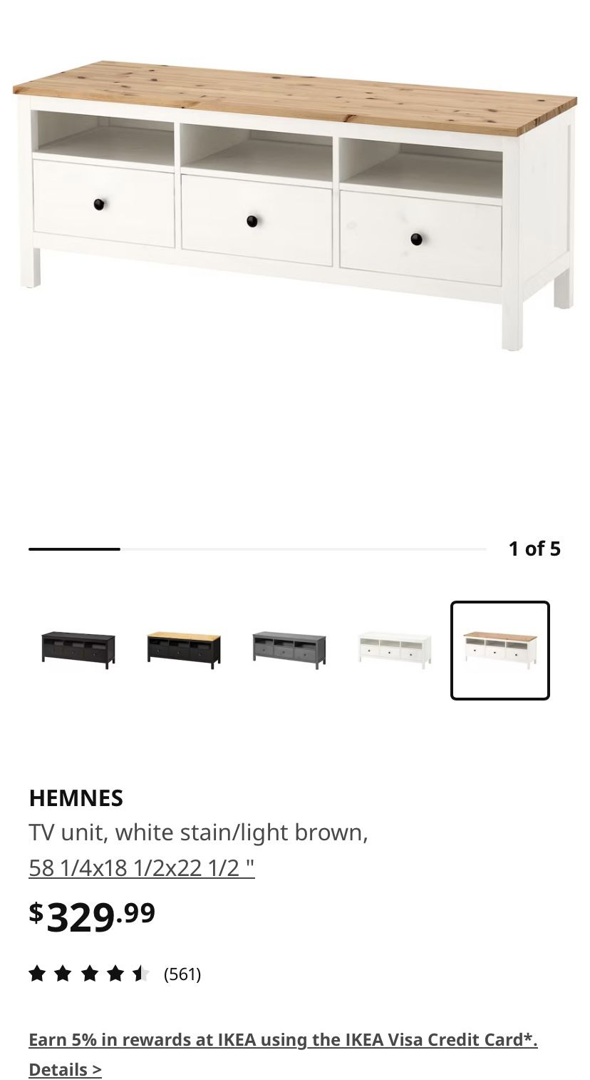 HEMNES IKEA TV Stand white /light brown 