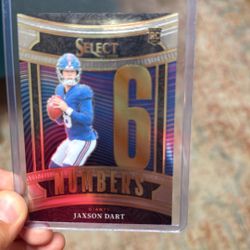 Jaxson Dart Select Numbers Card