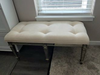 Tufted Mirrored Bench
