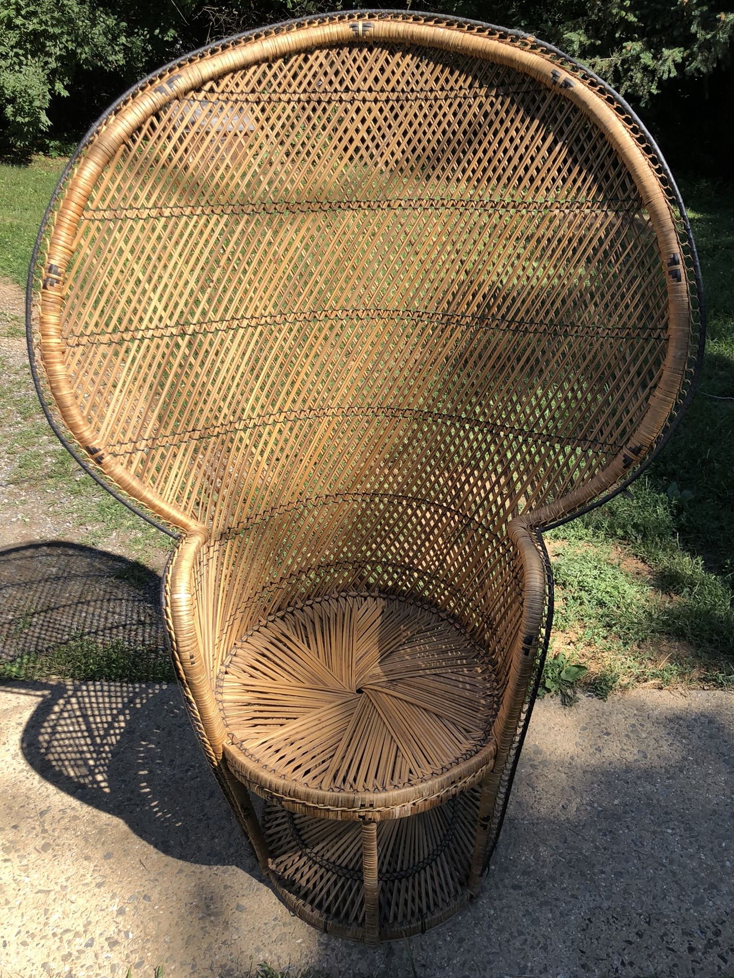 Vintage Peacock wicker chair