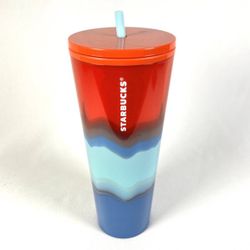 Starbucks Summer 2021 Collection Red Blue Wave Venti Tumbler