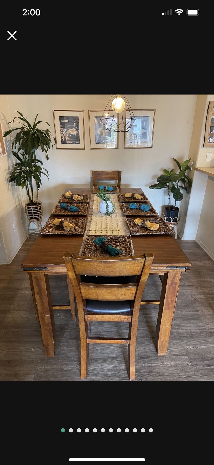 Dinning Table/ 2 Chairs/ 2 Benches