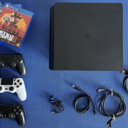 Playstation 4 (2019) + 4 Games + 3 Controllers (Description Below)