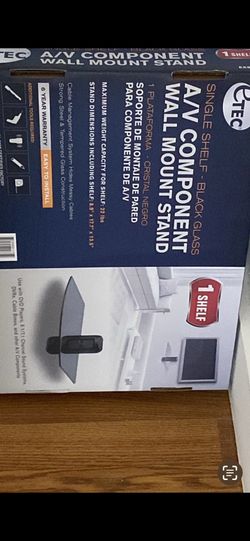 Black glass TV wall mount