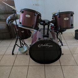 Ashthorpe 5-Piece Complete Full Size Adult Drum Set with Remo Batter Heads