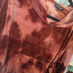 Bebe Sport Size XL Women's Soft Velour Pullover Hoodie New Without Tags 