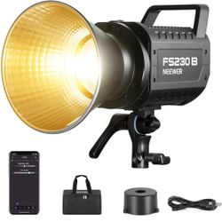 NEEWER FS230B LED Video Light 2.4G/APP Control, 230W Bi Color COB Silent Photography Continuous Output Lighting with 4 PWM Dimming Types, 110000lux/m,