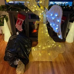 SET OF 2 INDOOR/OUTDOOR PRE-LIT ANGELS