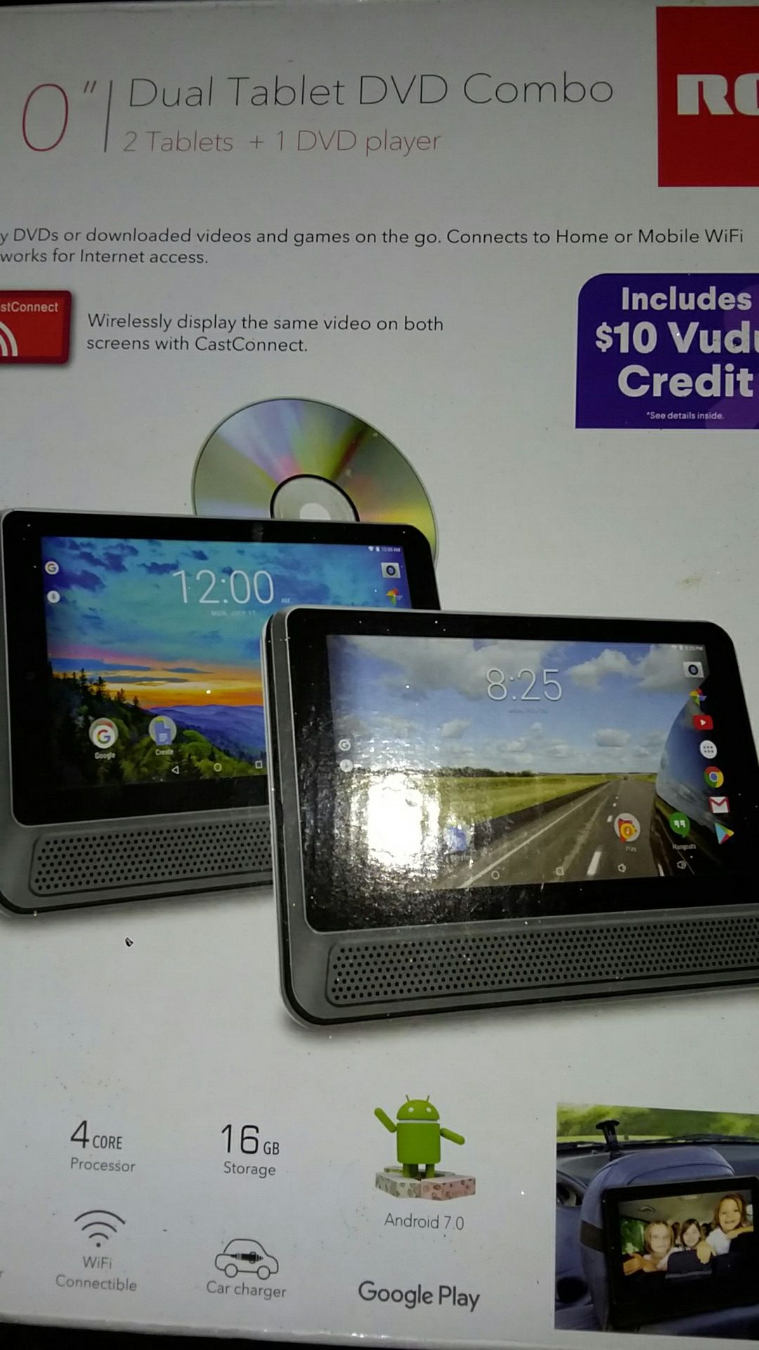 RCA 10" Dual Tablet DVD Combo