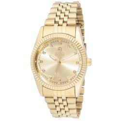 Montres Prestige X Invicta Gold-Tone 38mm Diamond Like CZ Markers 30m WR Brand New