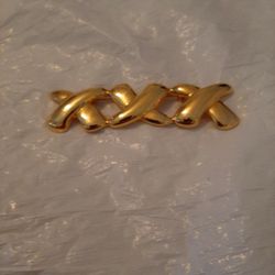 Gold Toned Triple X Brooch