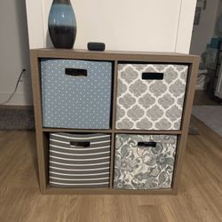 Gray Four Block Cube Storage Bookcase