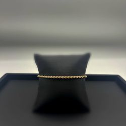 14k solid yellow gold Rope link bracelet 3mm 8in 6,8g