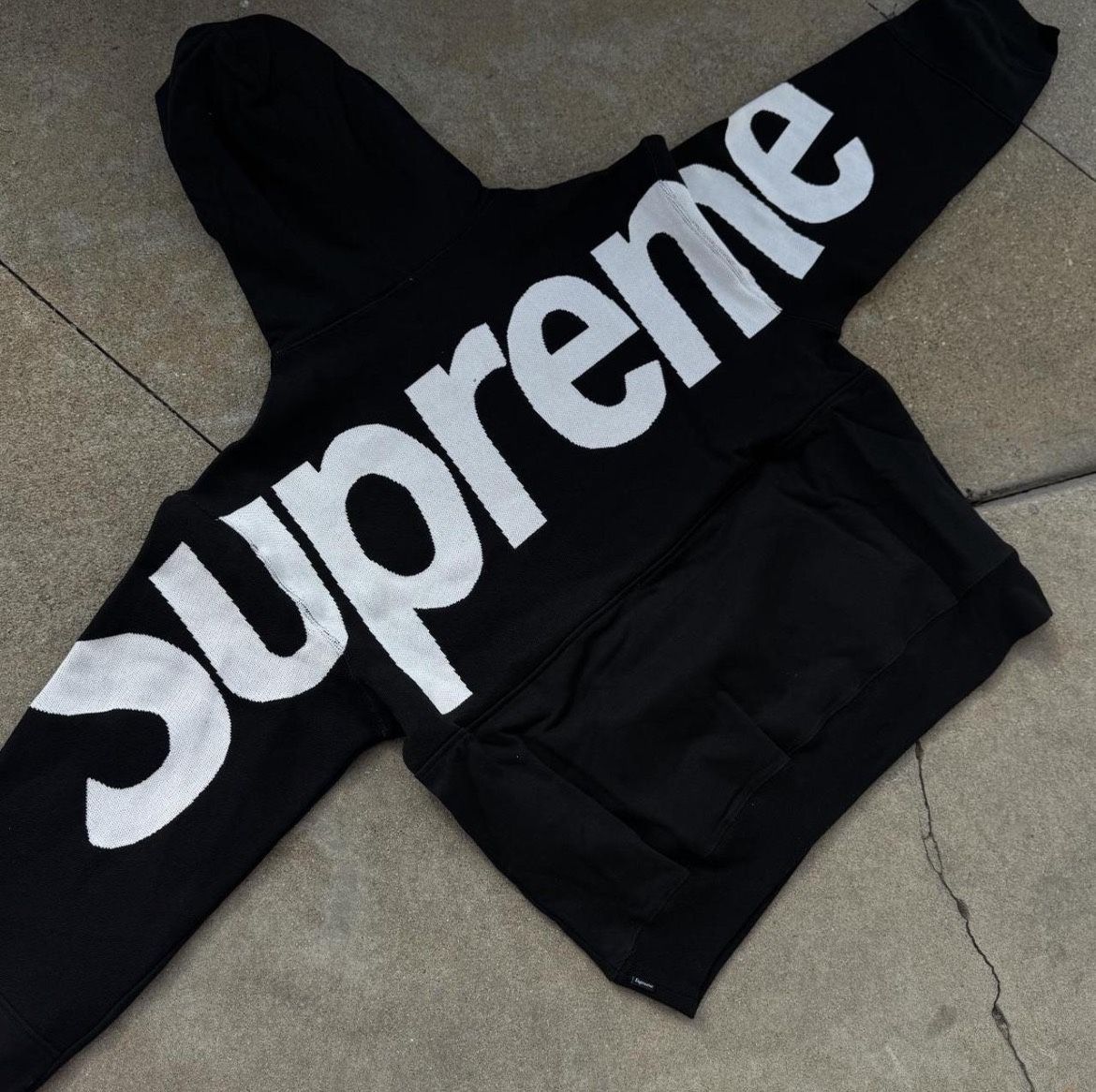 Supreme Big Logo Jacquard Hooded Sweatshirt Large