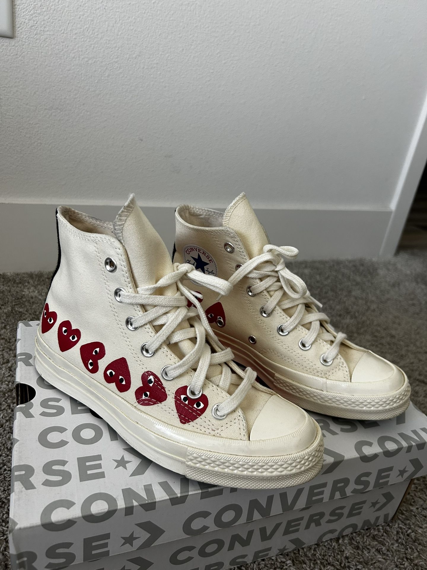 Converse Chuck Taylor All Star 70 Hi Comme des Garcons PLAY Multi Heart White
