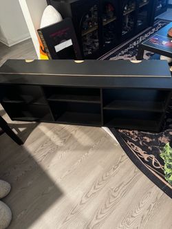 Black Low-Profile Media Console / TV Stand