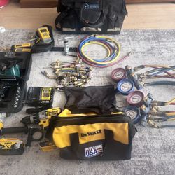 HVAC Tool Lot – Yellow Jacket Gauges, DeWalt, BlackMax – Ready to Work 