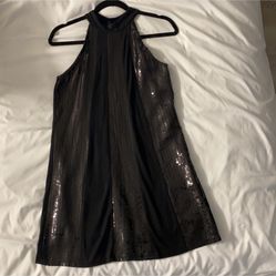 Black Sequin Mini Dress Halloween  Costume 