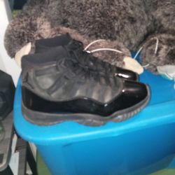 Black swade And Leather  Jordans 11s