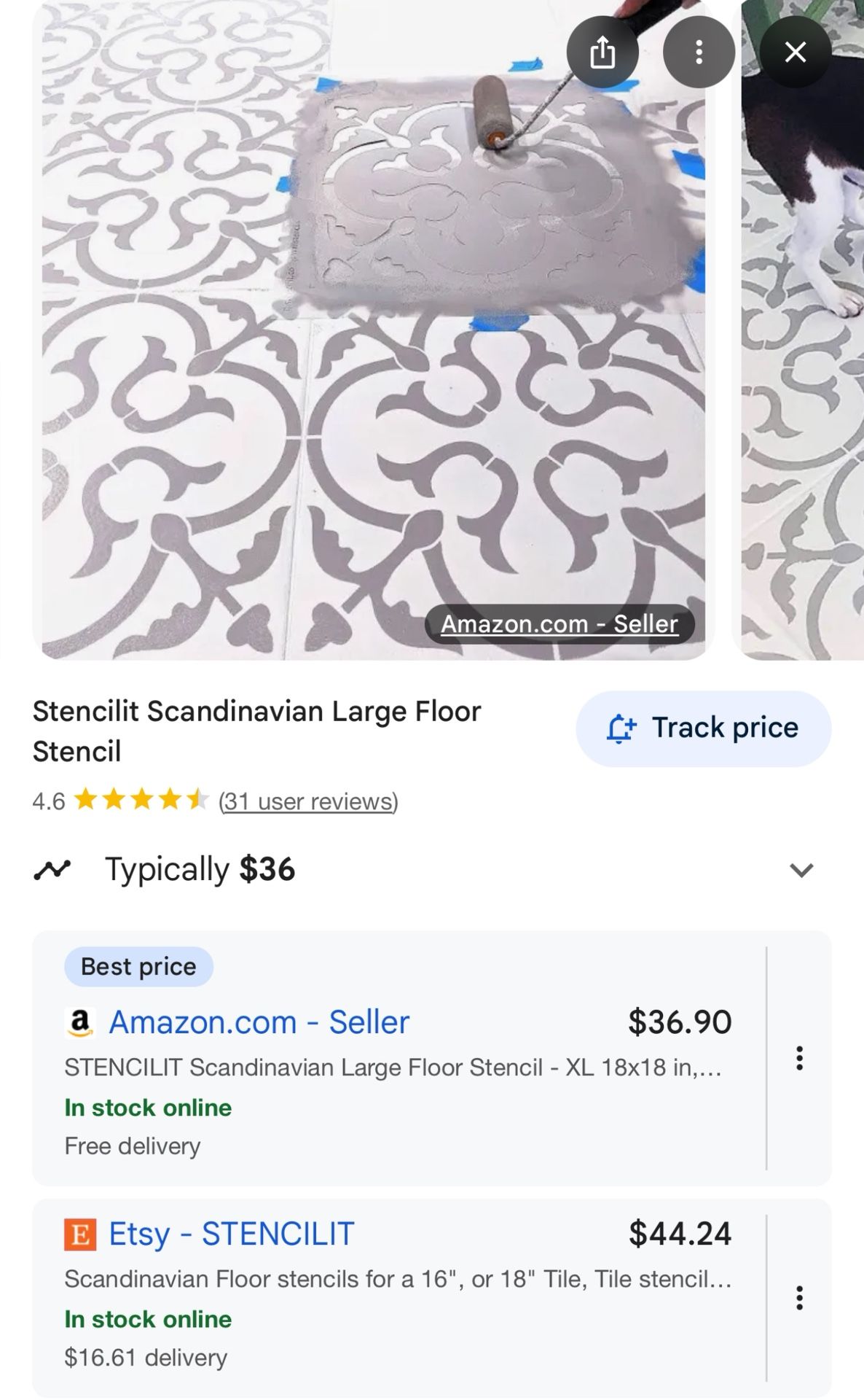 Stencilit Scandi 18” Tile Stencil
