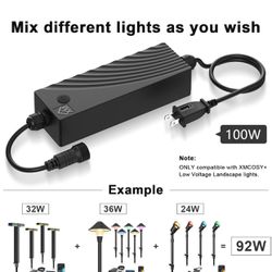 XMCOSY+ 100W Controller Low Voltage Landscape Lights, Works with APP & Alexa
