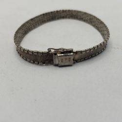VINTAGE MJI ITALIAN STERLING SILVER FLAT ARTICULATED 6.5 " BRACELET 15g