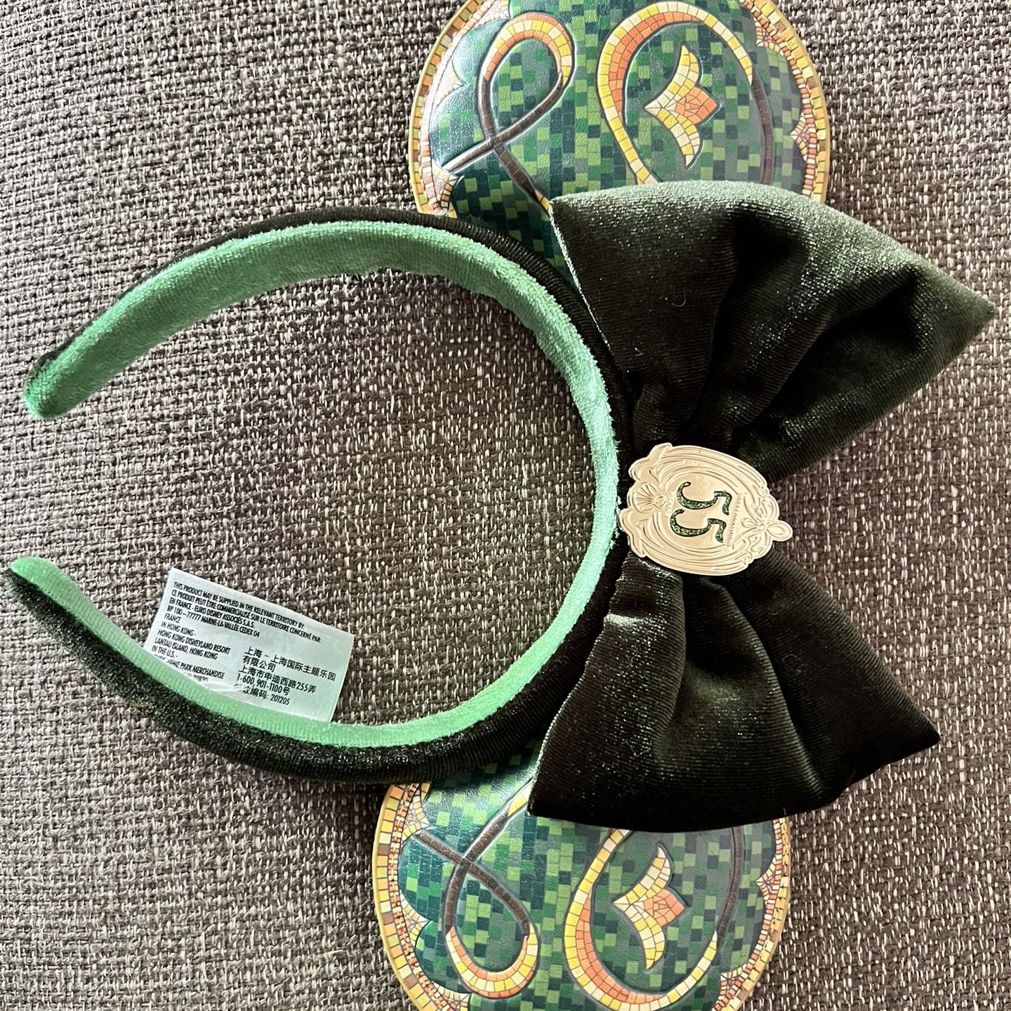 Club 33 Disney Emerald Green/Gold Minnie Ears Headband, 55 Anniversary Edition Club 33 Haunted Mansion 55th Anniversary Ears – Minnie Ear  main image 4